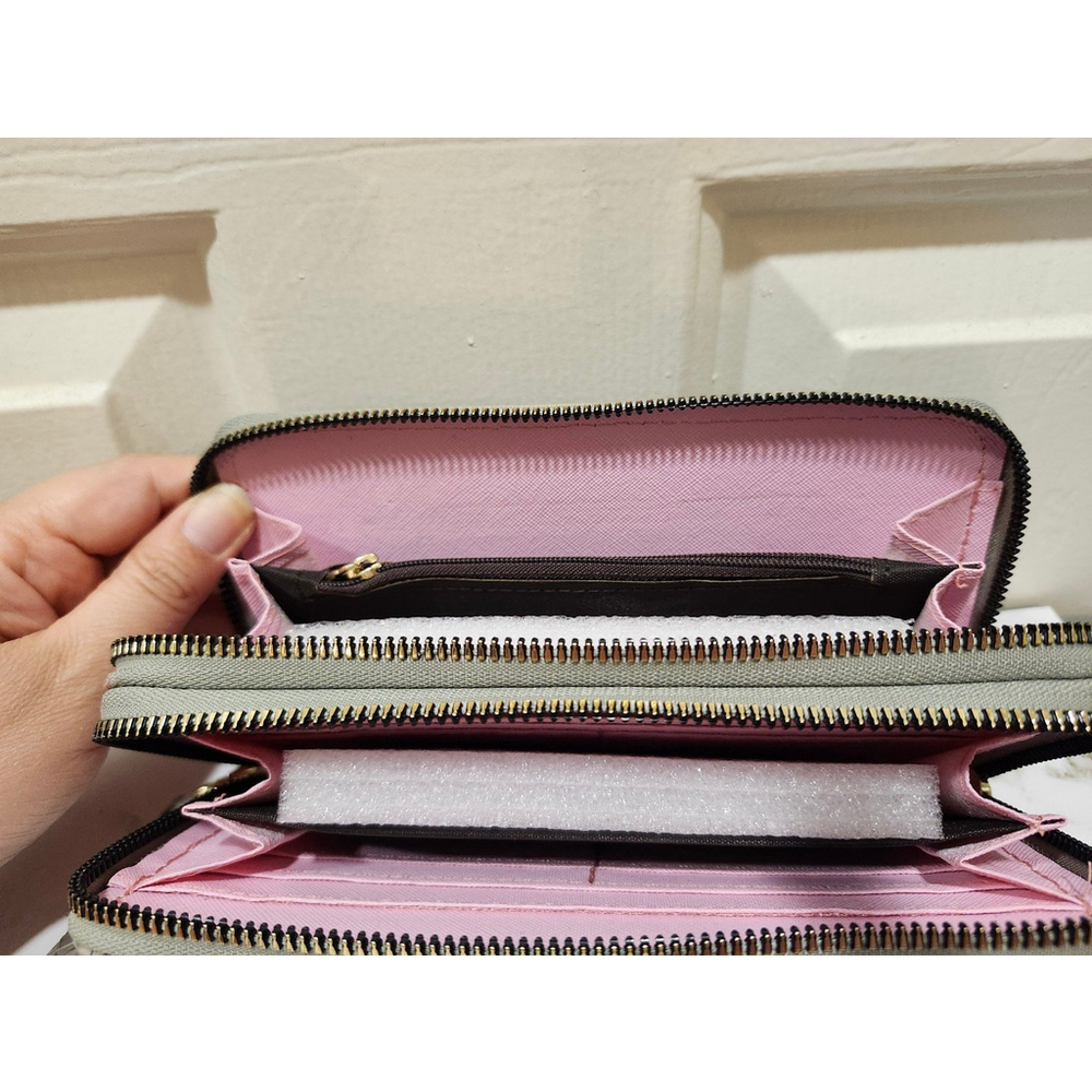 Braided Pattern Glossy Wallet In Gray - Picture 7 of 8